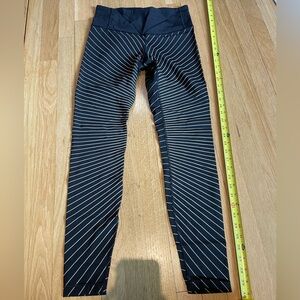 lululemon athletica Black and beige Striped Leggings